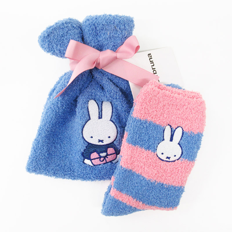 dick bruna もこもこ靴下in巾着 BL/PK